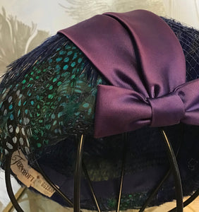 Blue & Purple Pillbox Hat