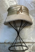 Load image into Gallery viewer, White Fuzzy Cloche Hat with Arrows
