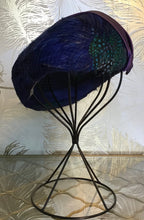 Load image into Gallery viewer, Blue &amp; Purple Pillbox Hat
