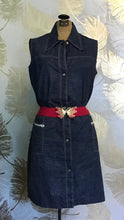 Load image into Gallery viewer, 1960’s Cotton Denim Dress with Zip Pockets

