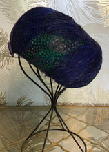 Load image into Gallery viewer, Blue &amp; Purple Pillbox Hat

