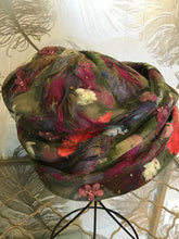 Load image into Gallery viewer, Floral &amp; Feather Beehive Turban Hat
