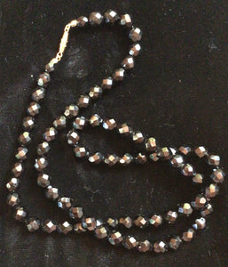 Black Faceted Bead Necklace