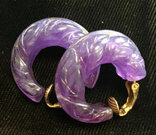 Load image into Gallery viewer, Purple Plastic Hoop Clip-Ons
