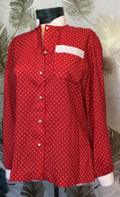 Load image into Gallery viewer, 60’s Red &amp; White Polka Dot Blouse
