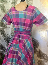 Load image into Gallery viewer, Pink Purple &amp; Teal Plaid Dress
