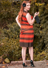 Load image into Gallery viewer, Orange &amp; Brown Stripe Mod Dress

