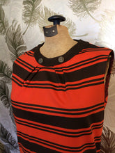 Load image into Gallery viewer, Orange &amp; Brown Stripe Mod Dress
