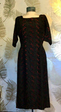 Load image into Gallery viewer, 50’s Black &amp; Red Eyelet Dress
