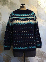 Load image into Gallery viewer, Blue Fair Isle Sweater
