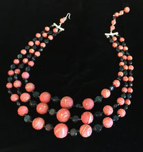 Load image into Gallery viewer, Black &amp; Orange Multi Strand Necklace
