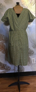 Green Geometric Cotton Dress