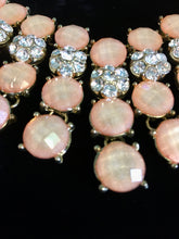 Load image into Gallery viewer, Peach Lucite &amp; Rhinestone Necklace
