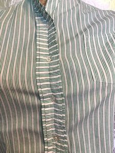 Green and White Stripe Blouse