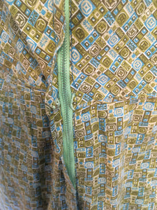 Green Geometric Cotton Dress