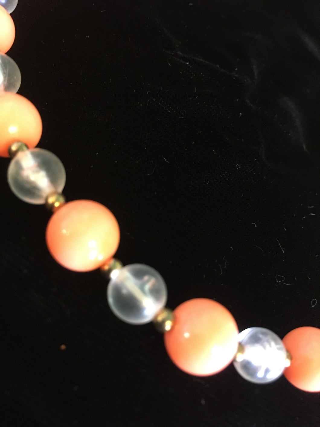 Orange & Clear Bead Necklace
