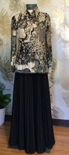 Load image into Gallery viewer, 60’s Metallic &amp; Black Maxi Dress
