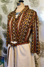 Load image into Gallery viewer, Orange, Cream &amp; Brown Mod Dress

