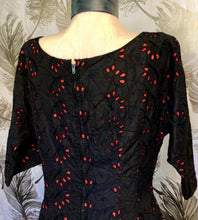 Load image into Gallery viewer, 50’s Black &amp; Red Eyelet Dress
