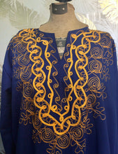 Load image into Gallery viewer, Blue &amp; Gold Caftan
