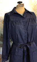 Load image into Gallery viewer, Navy Polka Dot Shirt Dress
