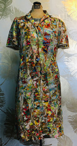 1960’s Flutter Sleeve Multicolor Dress