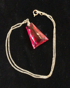 Red Prism Pendant Necklace