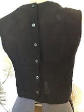 Load image into Gallery viewer, Black Beaded Button Back Top
