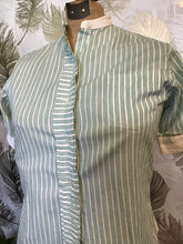 Load image into Gallery viewer, Green and White Stripe Blouse
