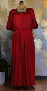 Red Full Length Dress