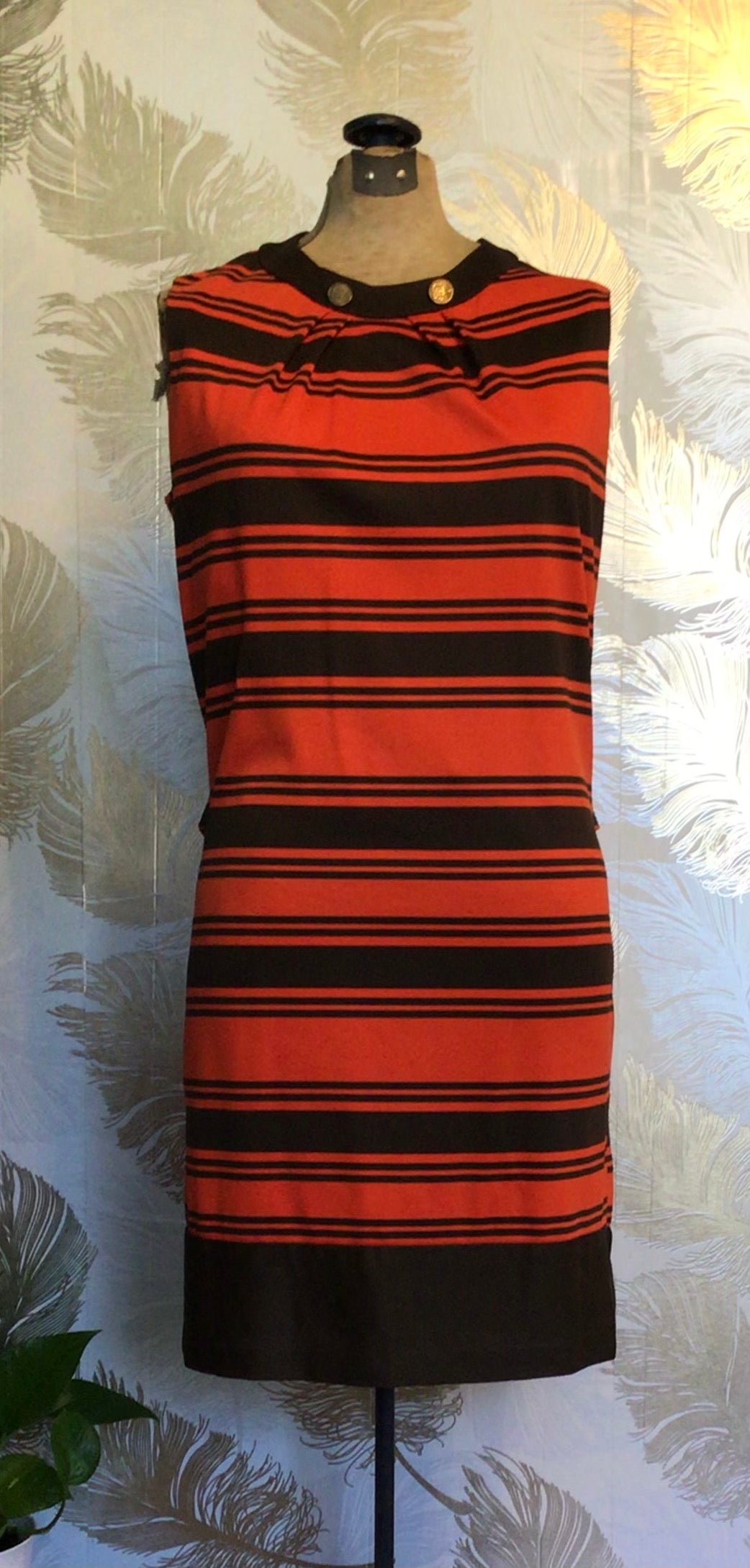 Orange & Brown Stripe Mod Dress
